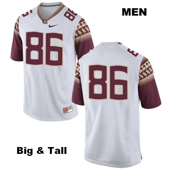 Men's NCAA Nike Florida State Seminoles #86 Darvin Taylor II College Big & Tall No Name White Stitched Authentic Football Jersey HDQ8869KV
